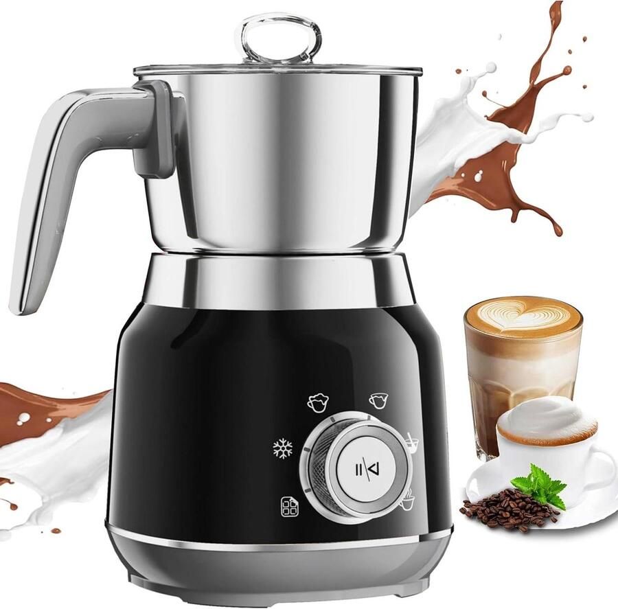 Elektrische Melkopschuimer Melkwarmer Opschuimer Koffie Drankjes Maken 6-in-1 Multifunctioneel 1 Liter 560W RVS