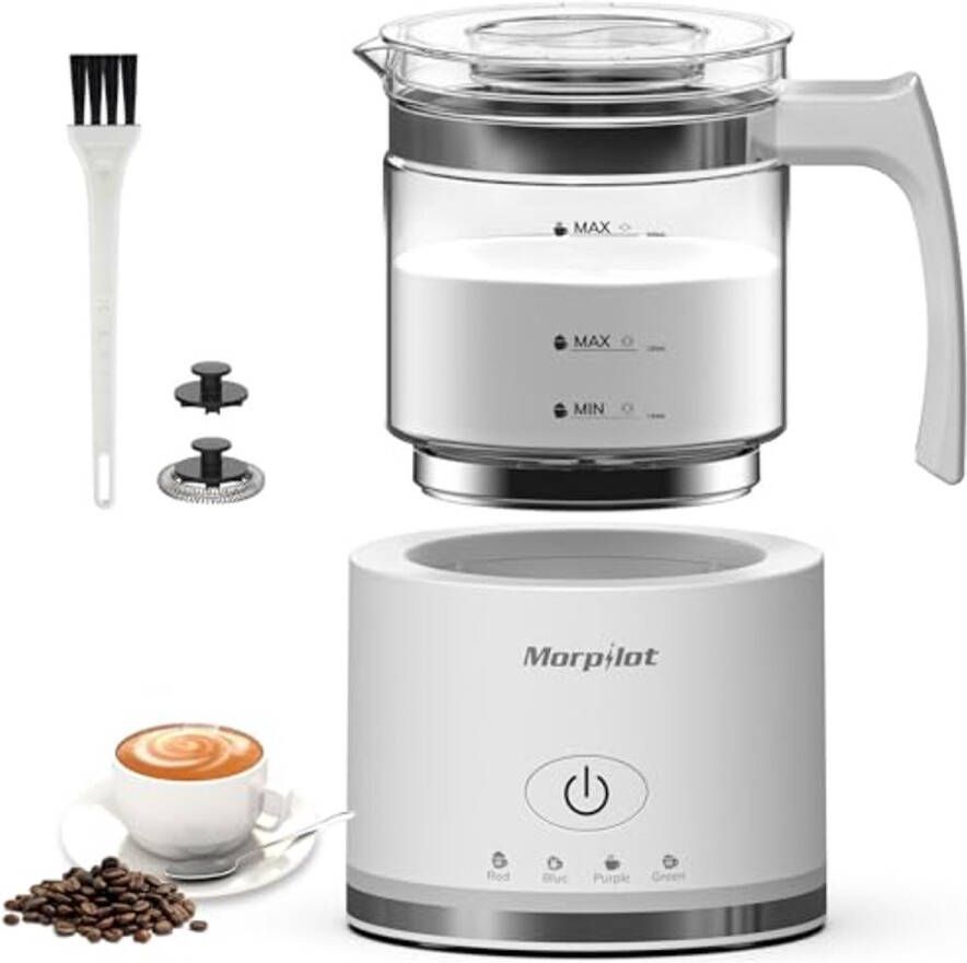 Elektrische melkopschuimer met 4-in-1 functie 500 ml capaciteit voor koffie cappuccino en warme melk