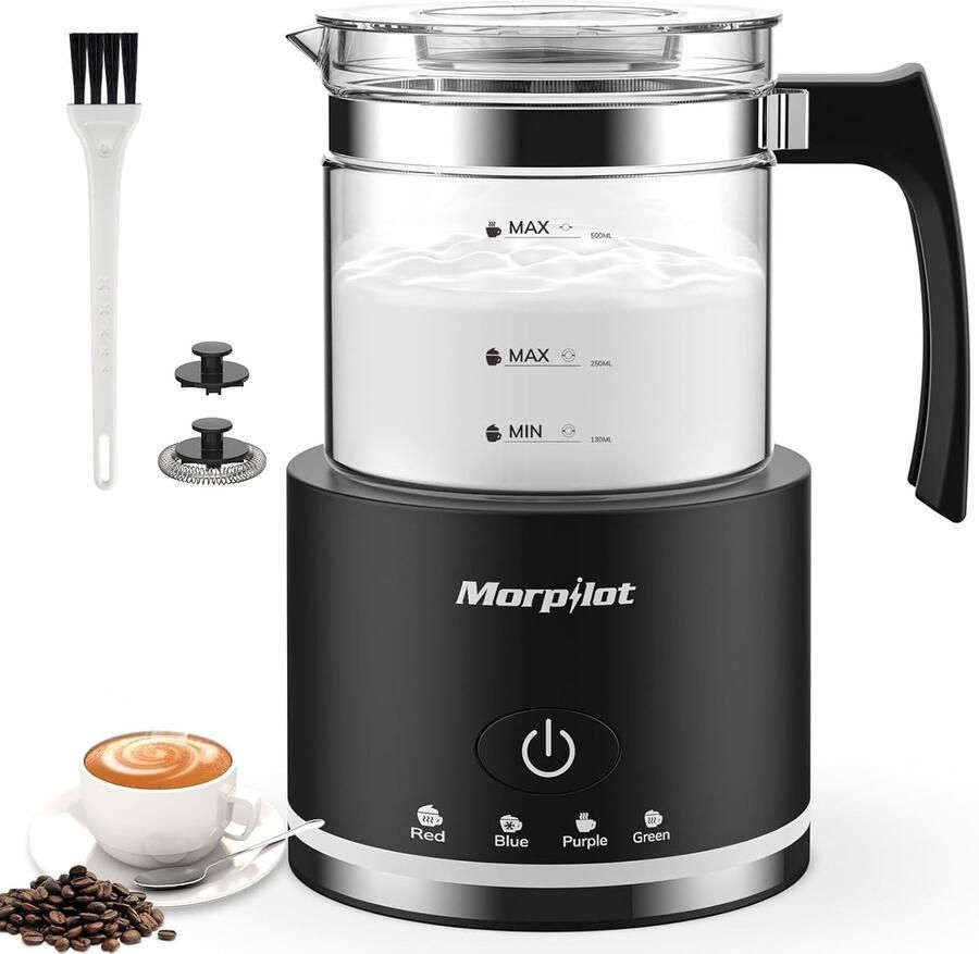 Elektrische Melkopschuimer met 4-in-1 Functie en Hoge Capaciteit Perfect voor Cappuccino en Warme Melkdranken
