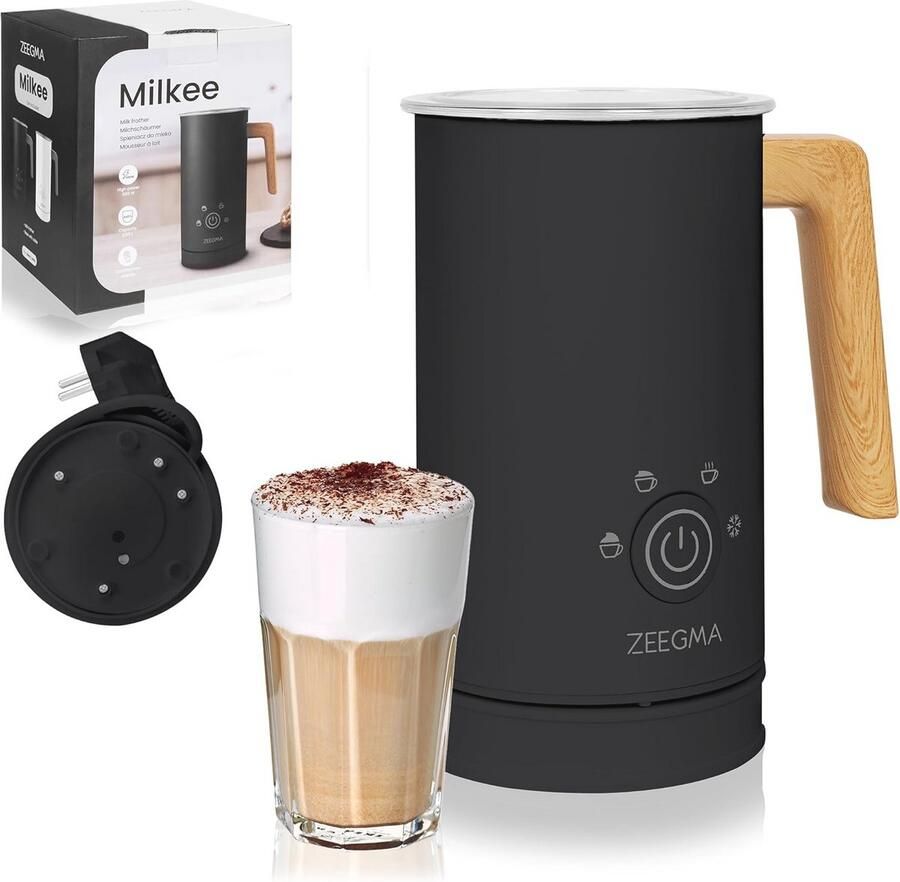 Elektrische Melkopschuimer met 4 Instelbare Modi 500W Vermogen Non-stick Coating en 650ml Capaciteit Perfect Melkschuim voor Cappuccino en Latte