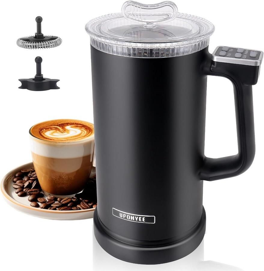 Elektrische Melkopschuimer met 4 Modi RVS Zwart