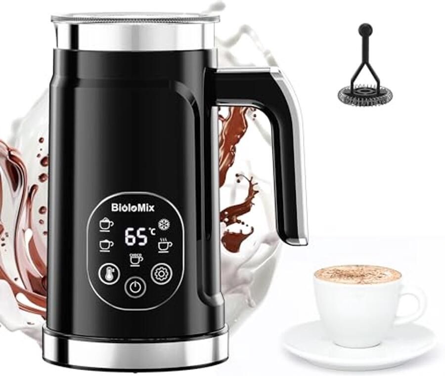 Elektrische Melkopschuimer met 5 Programma's voor Koud en Warm Melkschuim 300 ml