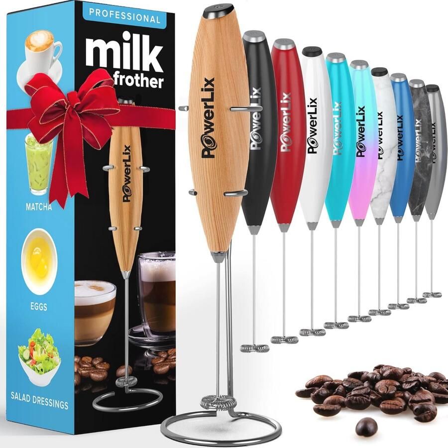 Elektrische Melkopschuimer met Roestvrijstalen Standaard Krachtige Mini Drankmixer voor Latte en Cappuccino