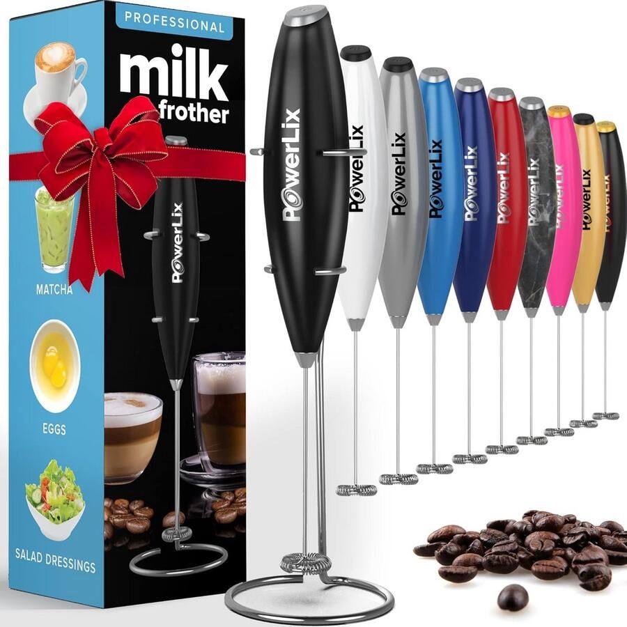 Elektrische Melkopschuimer met RVS Standaard Krachtige Mini Mixer voor Warme en Koude Drankjes