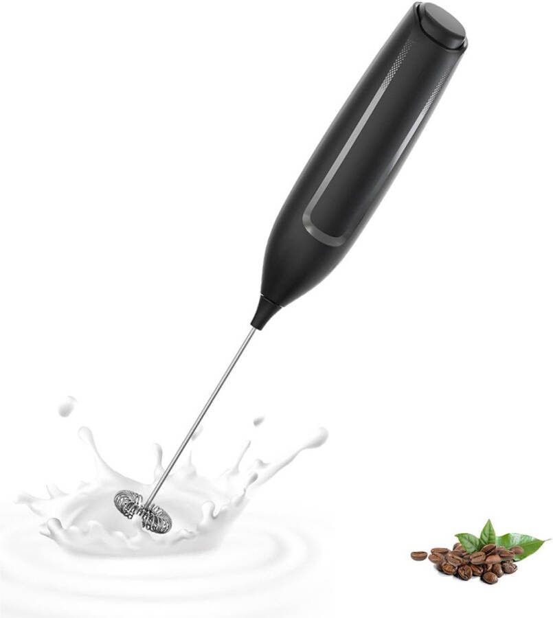Elektrische melkopschuimer Mini roestvrijstalen blender Elektrische koffiemelkopschuimer Handopschuimer Superkrachtige motor (batterij niet inbegrepen) Geschikt voor koffie latte cappuccino warme chocolademelk