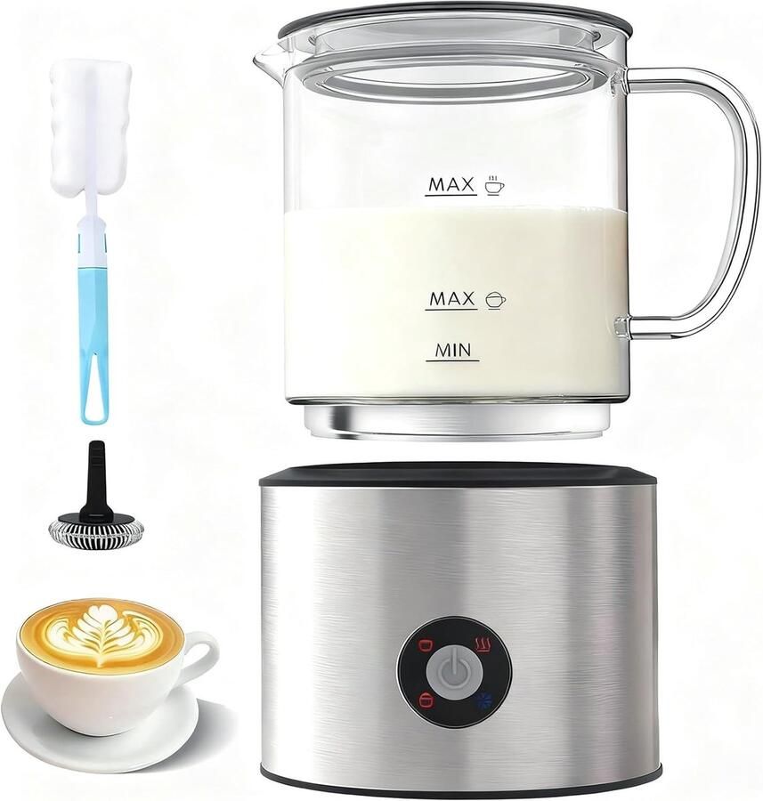 Elektrische Melkopschuimer Platina 500 ml Inductie met 4 Functies Voor Koffie en Latte
