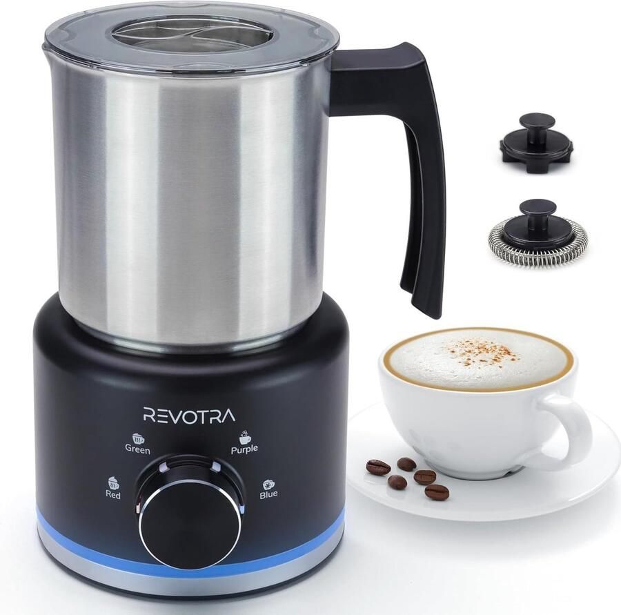 Elektrische Melkopschuimer Roestvrij Staal 500 ml 4-in-1 Automatische Functie Voor Cappuccino en Latte