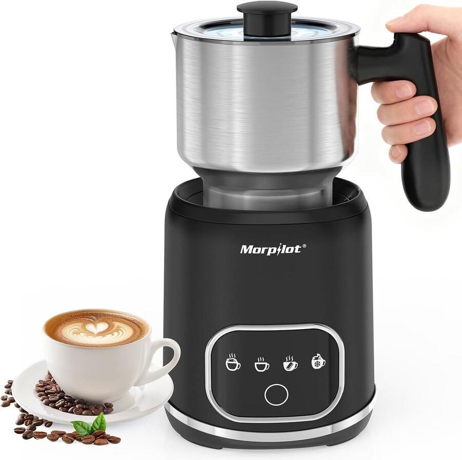 Elektrische Melkopschuimer RVS 4-in-1 Functie voor Cappuccino en Warme Melk
