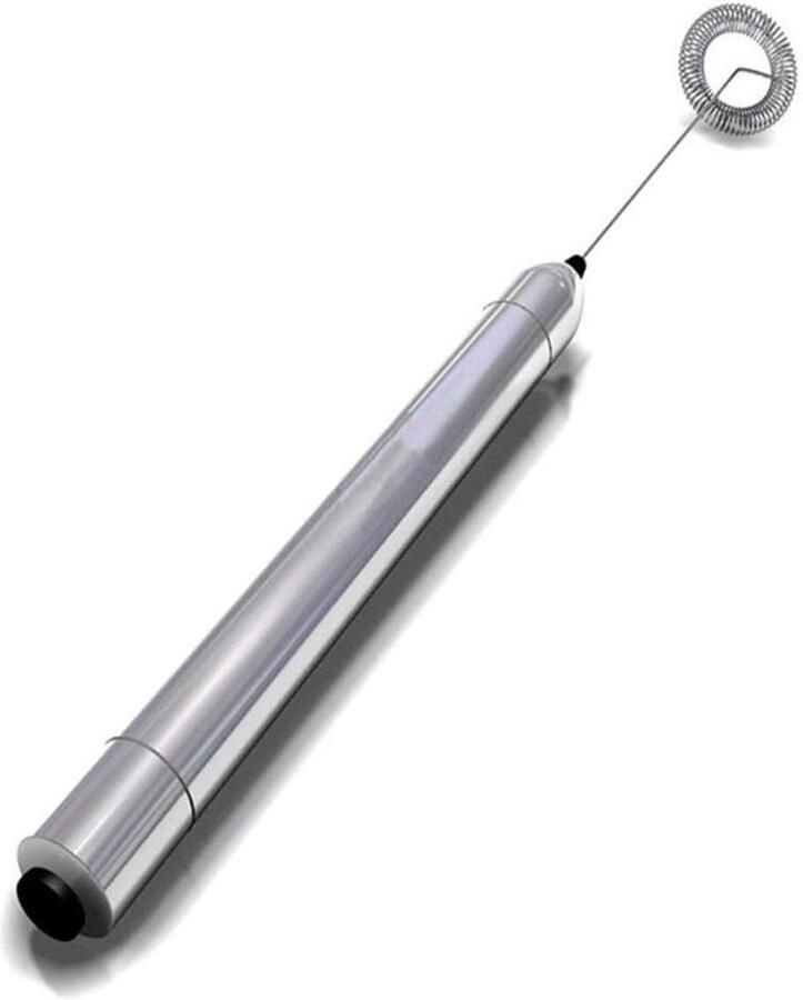 Elektrische Melkopschuimer RVS Klopper Drankjes Bereiden Draadloos Gebruiksgemak 27 cm Zilver
