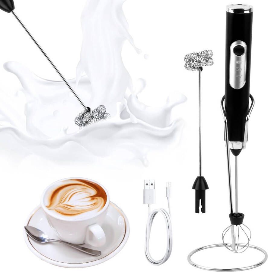 Elektrische Melkopschuimer RVS met USB-Oplaadbaar Ontwerp voor Koffie en Cappuccino