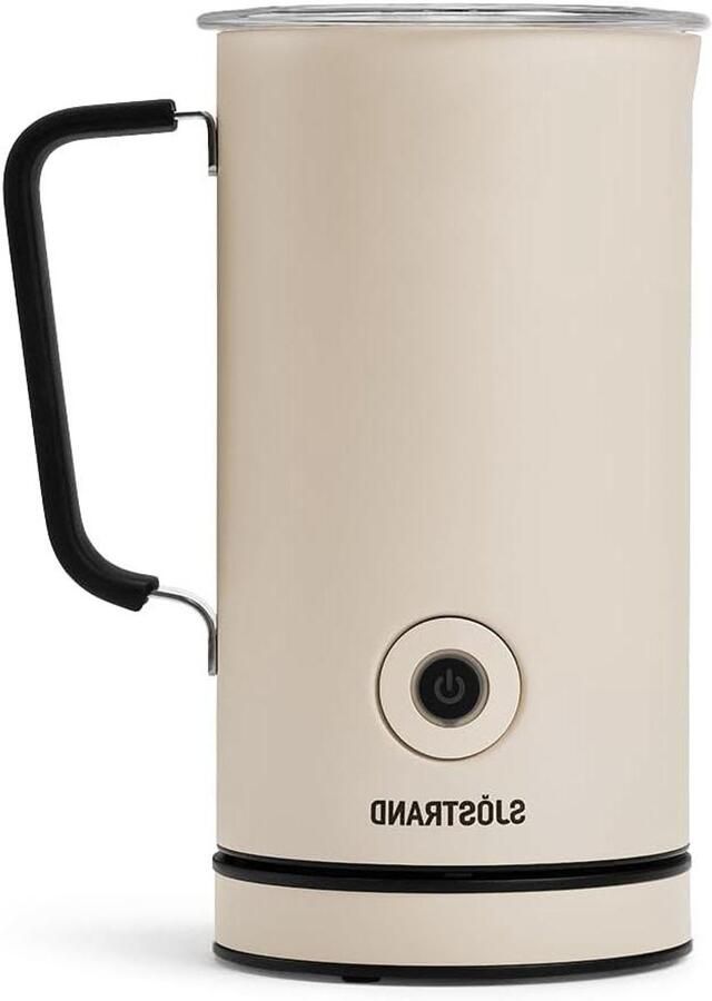 Elektrische Melkopschuimer RVS Opschuimer Koffie Maken Warm en Koud Opschuimen 150 ml Mat Beige