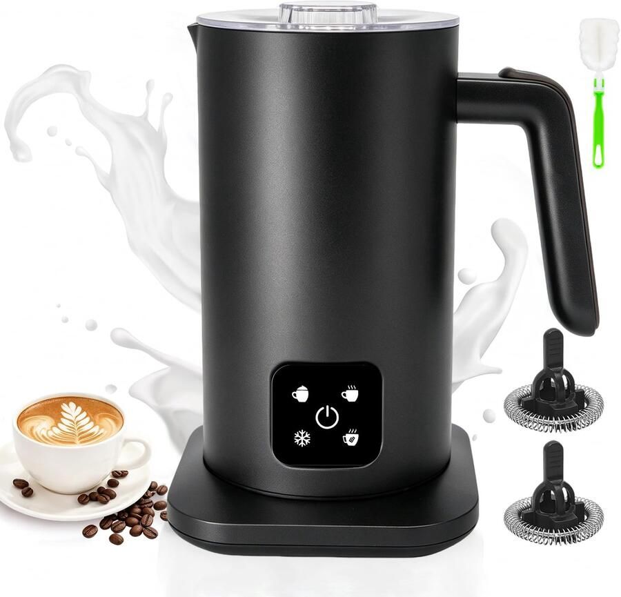 Elektrische melkopschuimer Rvs Voor romige melkschuim Ideaal voor koffie en cappuccino m-winkel