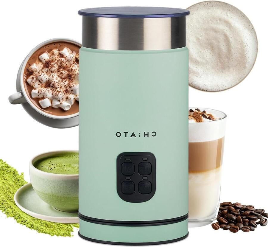 Elektrische Melkopschuimer Warmer Dranken Bereiden 4-in-1 Functionaliteit 240 ml Capaciteit Groen