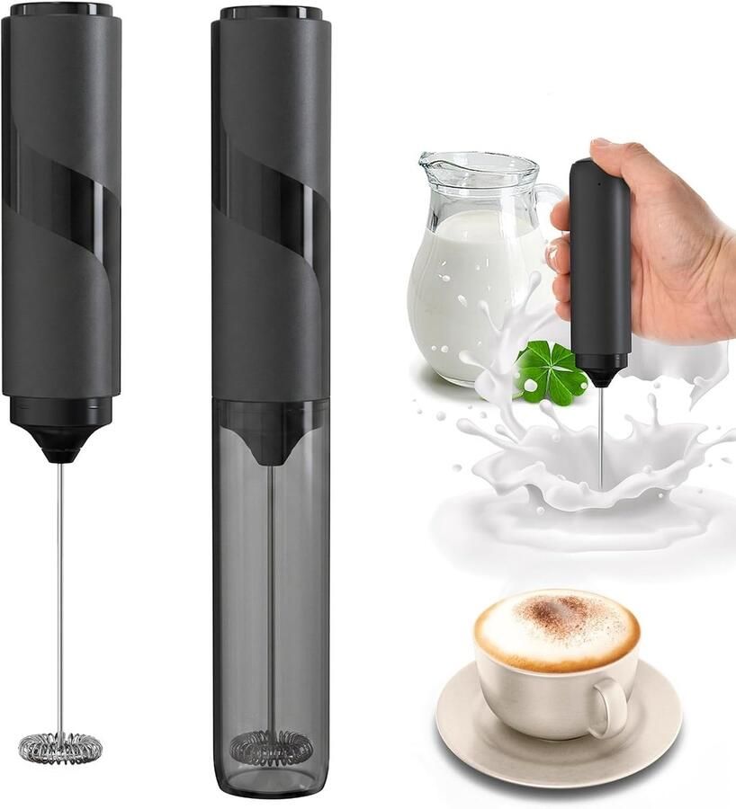 Elektrische Melkopschuimer Zilver Mini Roestvrij Staal Voor Koffieliefhebbers