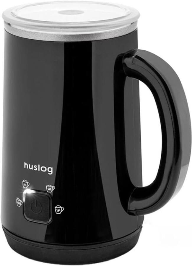 Elektrische Melkopschuimer Zwart 240 ml 4-in-1 met Antiaanbaklaag Voor Cappuccino & Latte