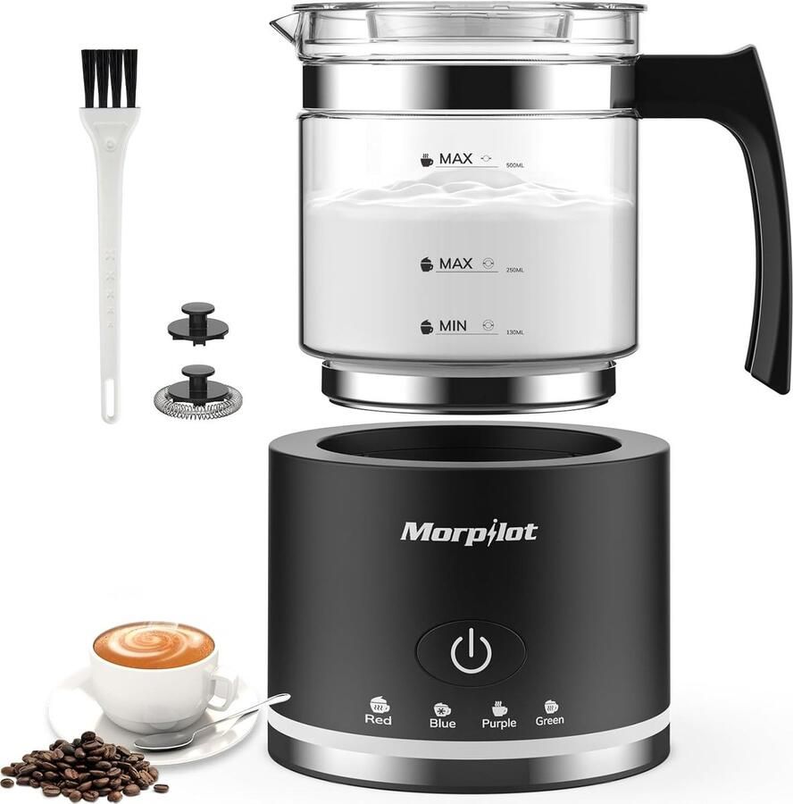 Elektrische Melkopschuimer Glas 4-in-1 Functie Grote Capaciteit 500 ml Voor Koffie en Melkdranken