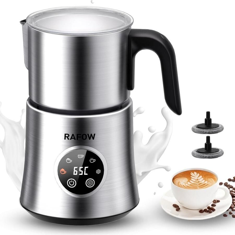 Elektrische Melkopschuimer Zwart 500 ml Automatische 5-in-1 Melkschuimer Voor Cappuccino en Latte