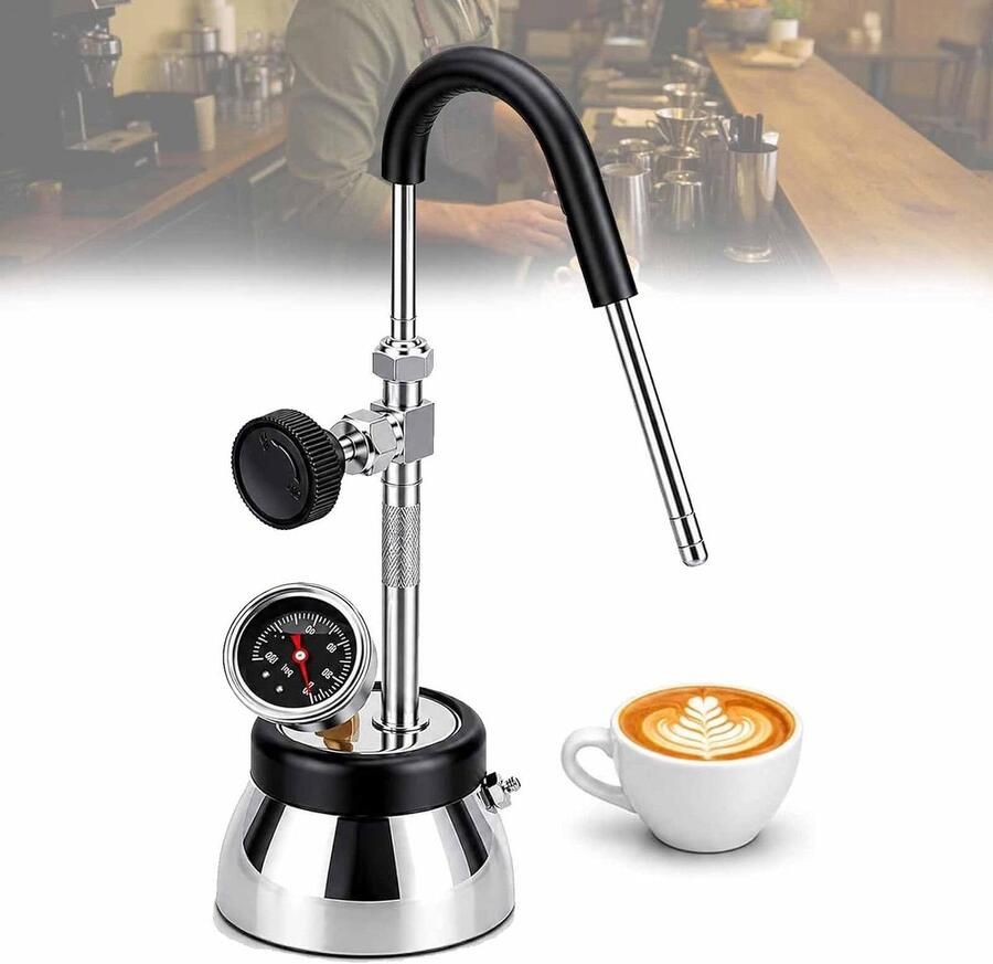 Elektrische Melkschuimer Stoomopschuimer Koffie Latte Art Creëren Verstelbare Stoompijp 300 Ml Zilver