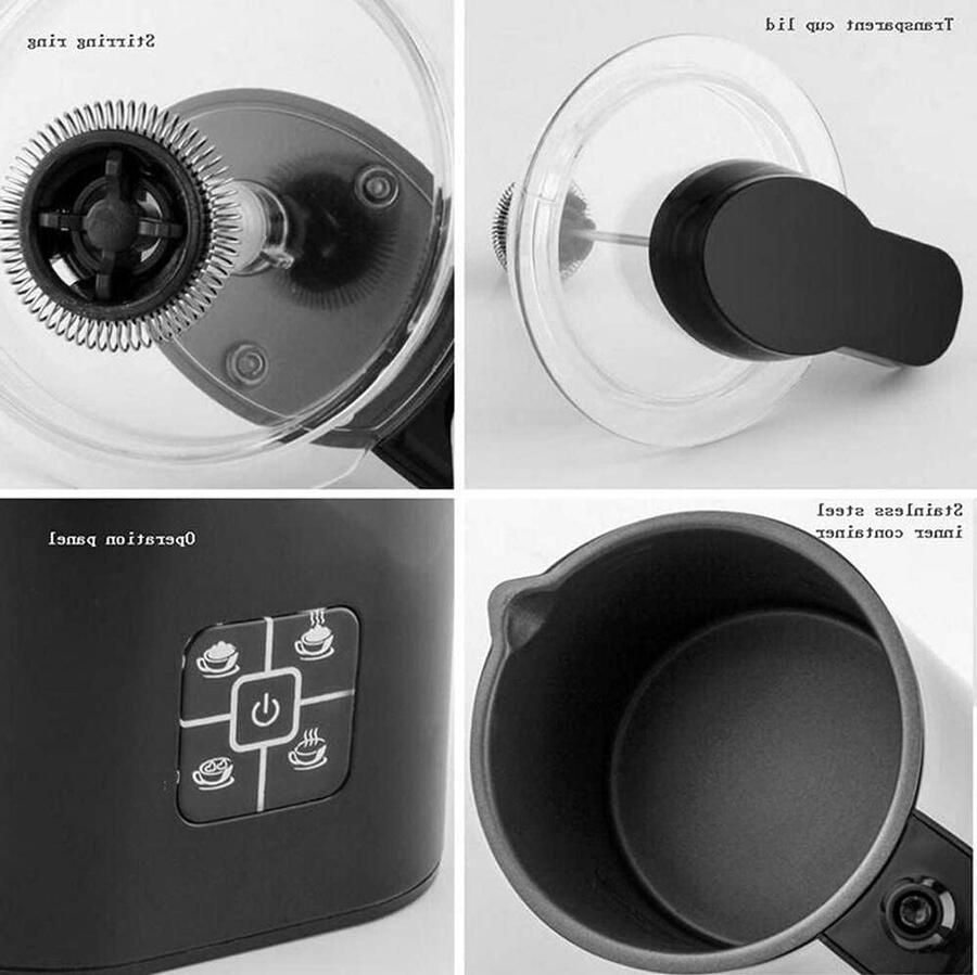 Elektrische Melkstomer Melkopschuimer Automatisch Koffie Maken Warme Koude Functie 260ml Capaciteit Zwart