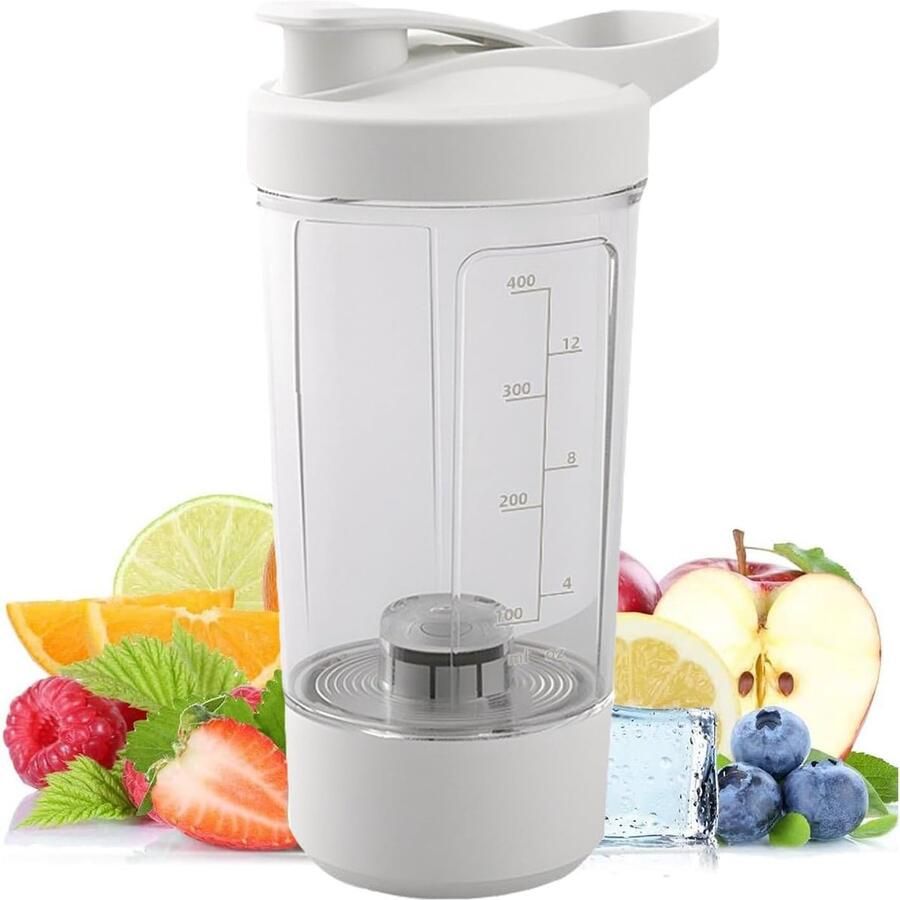 Elektrische mengbeker transparante veiligheid elektrische hogesnelheidseiwitmixer met type-C-oplader veiligheid hoge snelheid shaker voor gezond eten