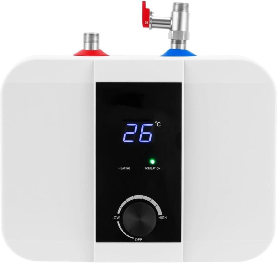 Elektrische mini-boiler Kleine boiler Direct warm water Snelle opwarming 6 Liter Wit
