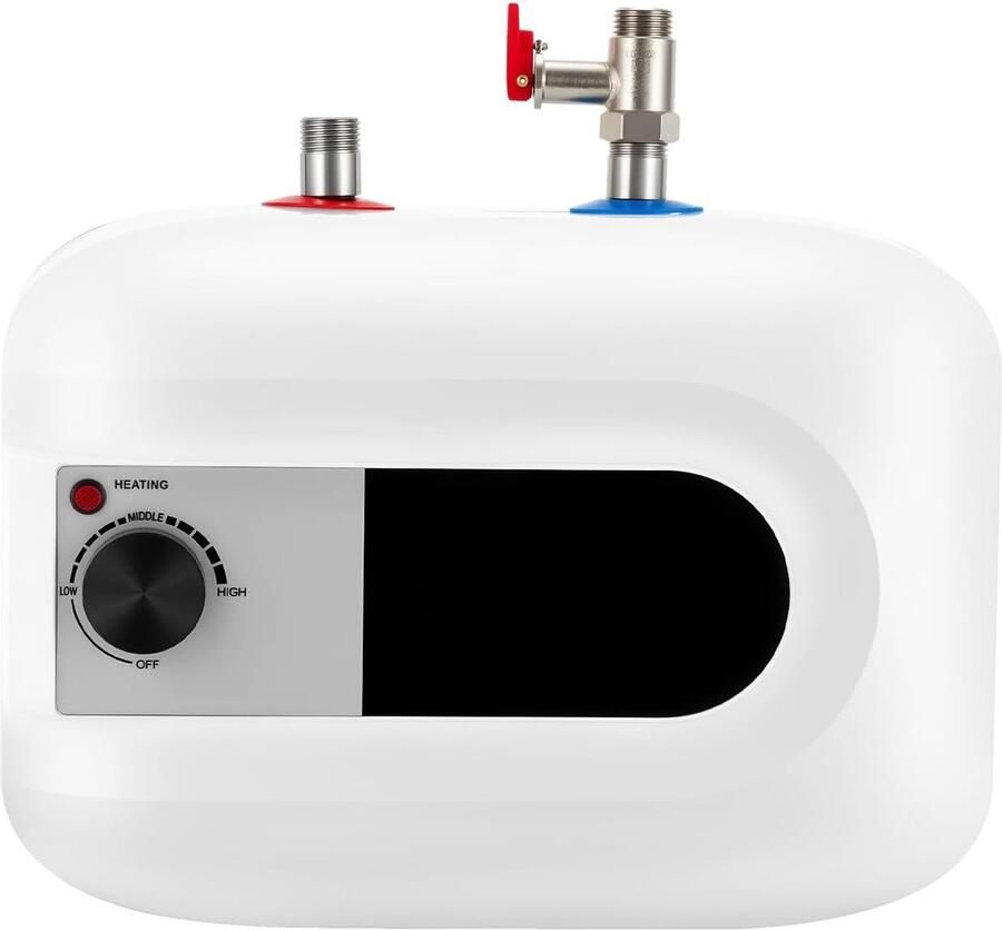 Elektrische mini-boiler Ondertafelboiler Warmwater Snel Warm Water Compact Formaat 6 Liter Wit