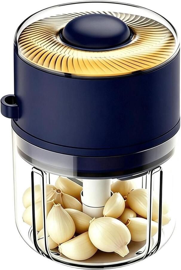 Elektrische Mini Chopper Keuken Gadget Hakmolen Snel Ingrediënten Snijden Draadloze Flexibiliteit 350 ml Blauw