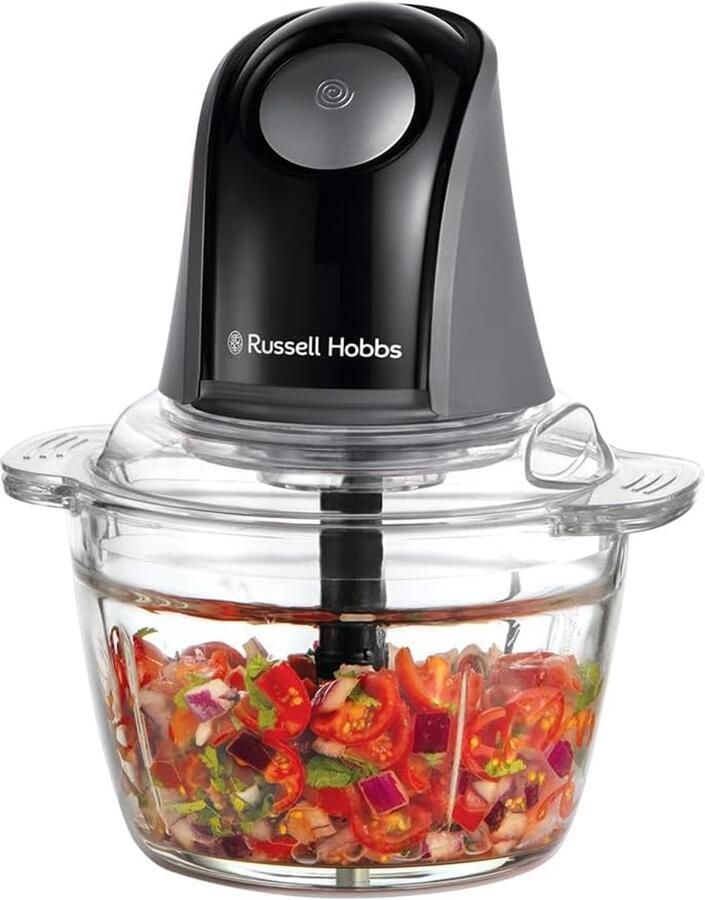 Elektrische Mini Chopper Keukenmachine voor Groenten Fruit Vlees Met 1 Liter Glazen Kom en 2 Snelheden