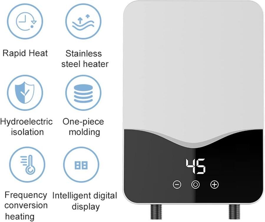 Elektrische Mini Doorstroomboiler 5500W 7000W Direct Warm Water voor Keuken en Douche