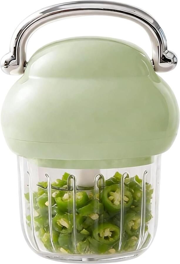 Elektrische Mini Hakker Keukenmachine Oplader Snel Ingrediënten Snijden Oplaadbaar Met Handvat 350ml Capaciteit Groen