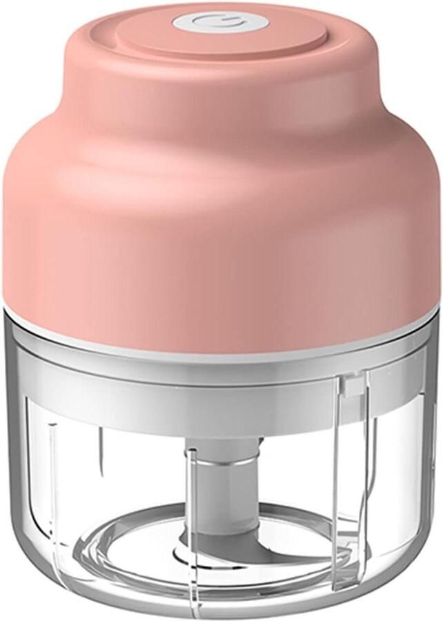 Elektrische Mini Hakker Kleine Keukenmachine Snel Ingrediënten Snijden Draadloos en Oplaadbaar 100ml Capaciteit Roze