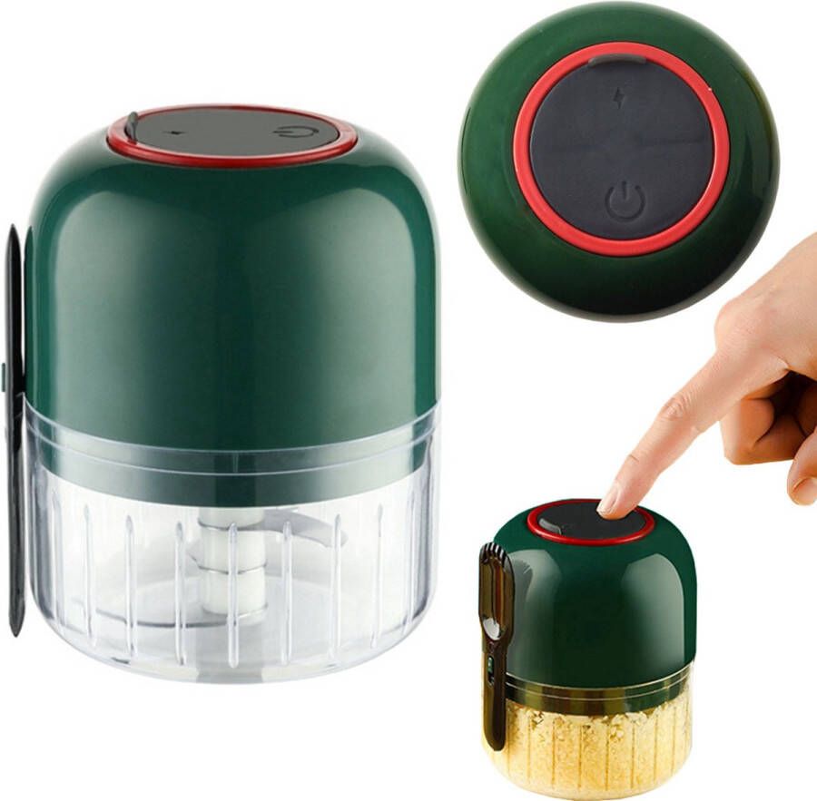 Elektrische Mini Hakmolen Oplaadbaar Mini Portable Chopper 250ml Wit Groentesijder Groen Geschikt voor Uien knoflook kruid peper en meer