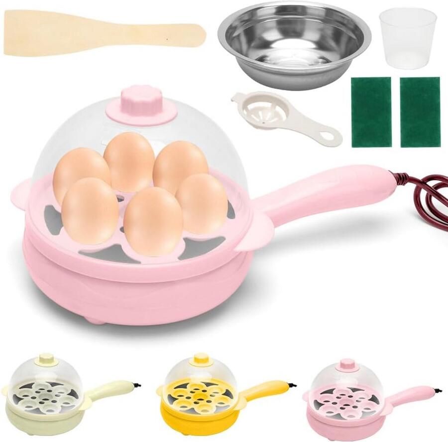 Elektrische Braadpan Mini Braadpan Multifunctioneel Snel Eten Bereiden Antiaanbaklaag 33 x 20 x 9.5 cm Roze