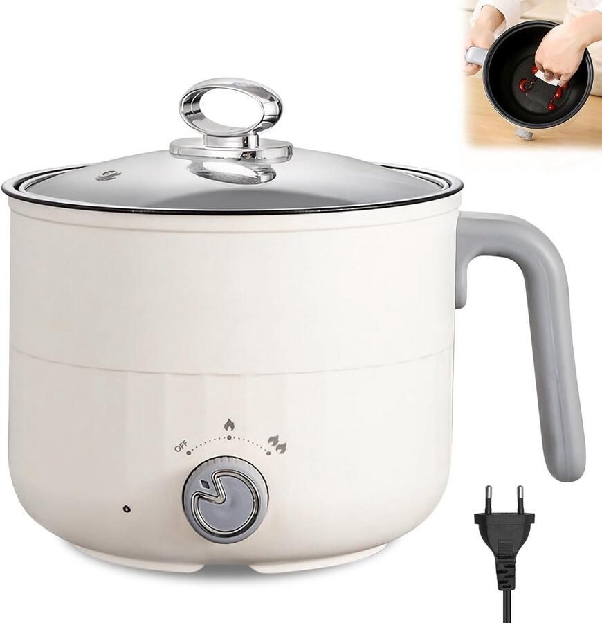 Elektrische Mini Kookpan met Antiaanbaklaag 1.8L 2 Vermogensstanden