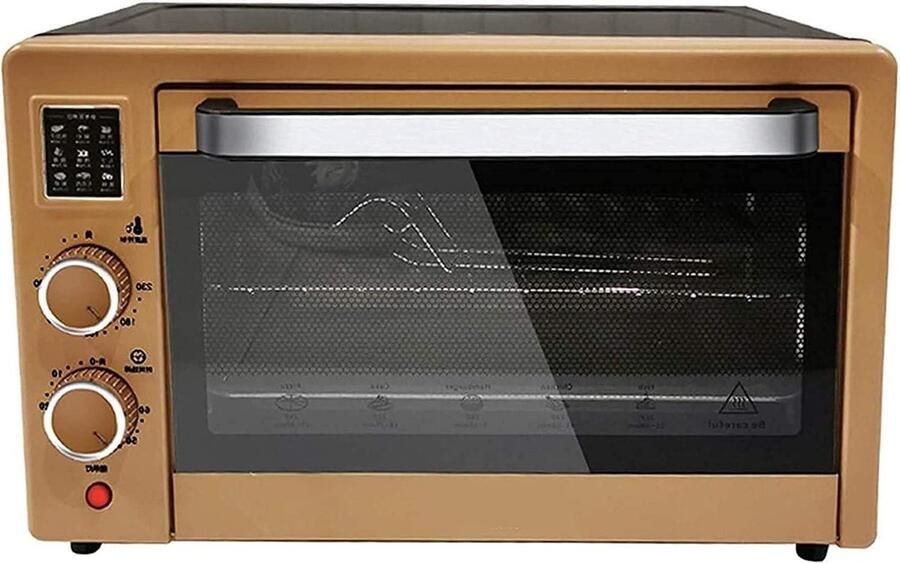 Elektrische Mini Oven Aanrecht Oven Eten Bereiden Instelbare Temperatuur 22 Liter Bruin
