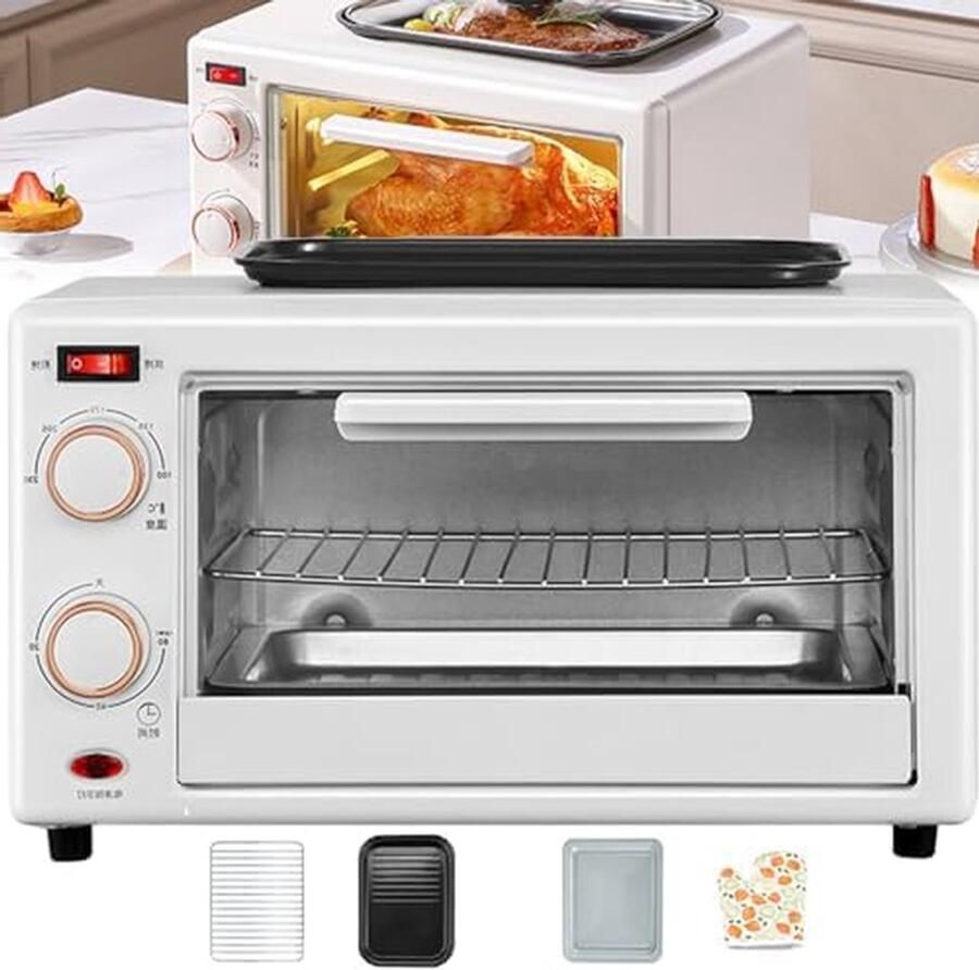 Elektrische Mini Oven Aanrecht Oven Keuken Koken Multifunctioneel Ontwerp 18 Liter Wit