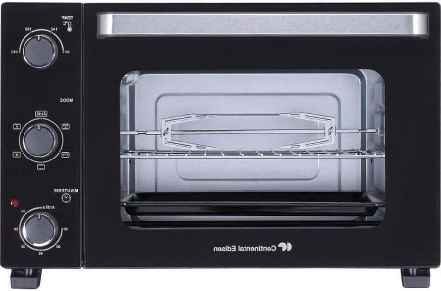 Elektrische mini-oven Aanrechtoven Bakken en braden Met draaispit 35 Liter Zwart