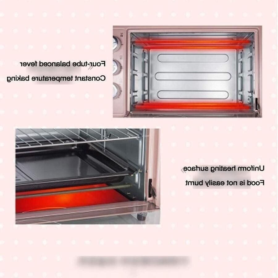 Elektrische mini-oven Compacte keukenoven Thuis bakken Digitale bediening 30 liter Rood