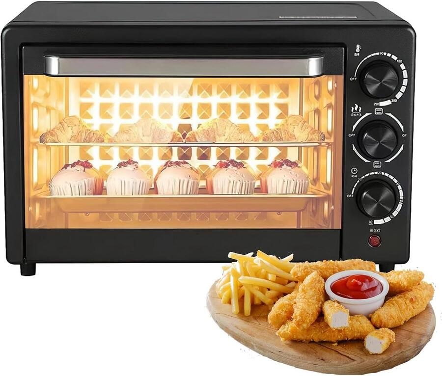 Elektrische Mini Oven Compacte Keukenoven Thuis Koken Dubbele Buisverwarming 20L Capaciteit