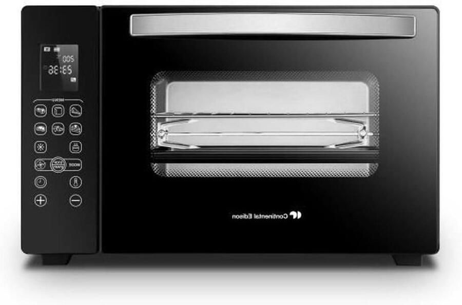 Elektrische mini-oven Compacte oven Bakken en grillen Met draaispit 38 Liter Zwart