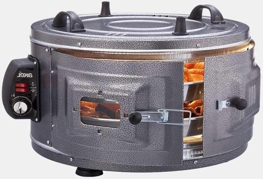 Elektrische Mini Oven Compacte Oven Pizzaoven Bakken en Braden Verstelbare Thermostaat 58 Liter Zilver