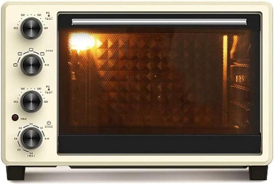 Elektrische Mini Oven Huishoudelijke Keukenoven Brood Bakken Intelligente Timing 32 Liter Rood