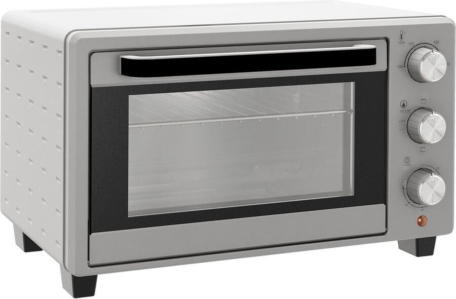 Elektrische Mini Oven Vrijstaande Oven 60 Minuten Timer Tot 230°C 10 Liter Voor Camping en Kleine Keuken 36 5x26x22 cm Zwart