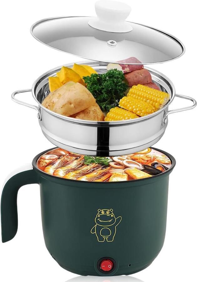 Elektrische mini-pan Warmhoudpan multi-cooker Snelle maaltijden bereiden Anti-aanbaklaag 18 liter Wit