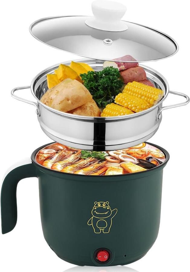 Elektrische mini-pan Warmhoudpan multi-cooker Snel maaltijden maken Anti-aanbaklaag 18 liter Wit