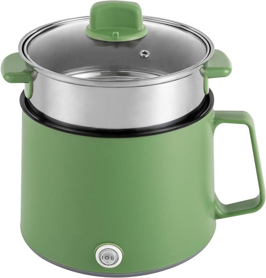 Elektrische Mini-Stoompan (1.7L) Koken Stomen & Bradend Groen Roze