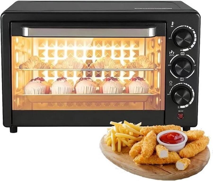 Elektrische minioven Compacte keukenoven Thuis koken Dubbele buisverwarming Capaciteit van 20 L