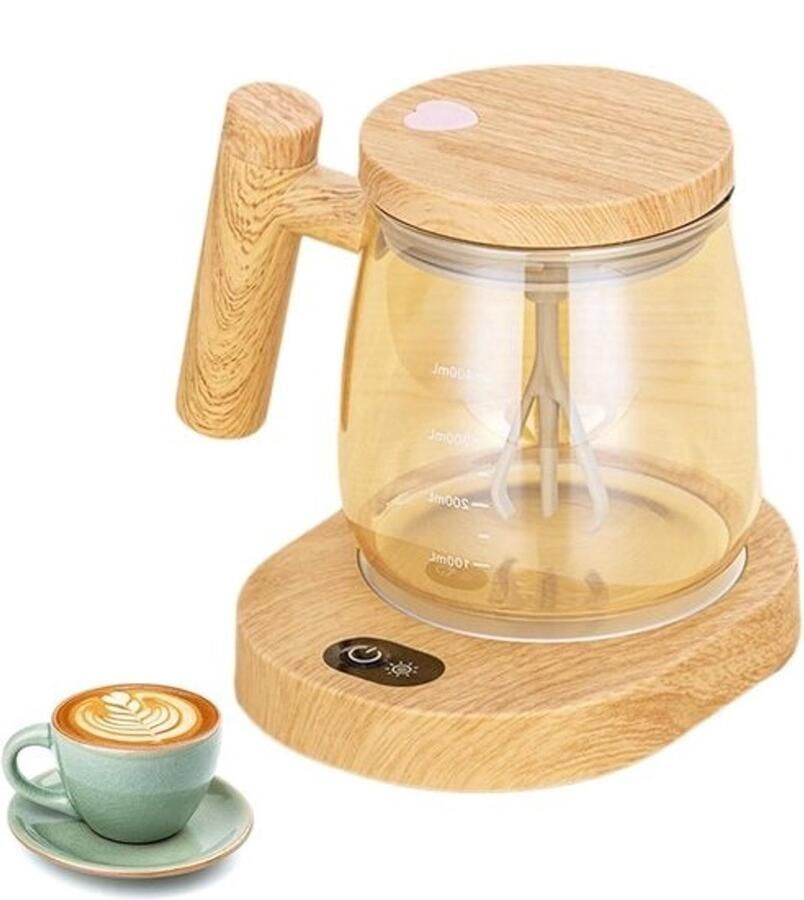 Elektrische Mixbeker Roerbeker Koffie Drankjes Mengen Krachtige Draaikracht 400 ml Champagne Goud