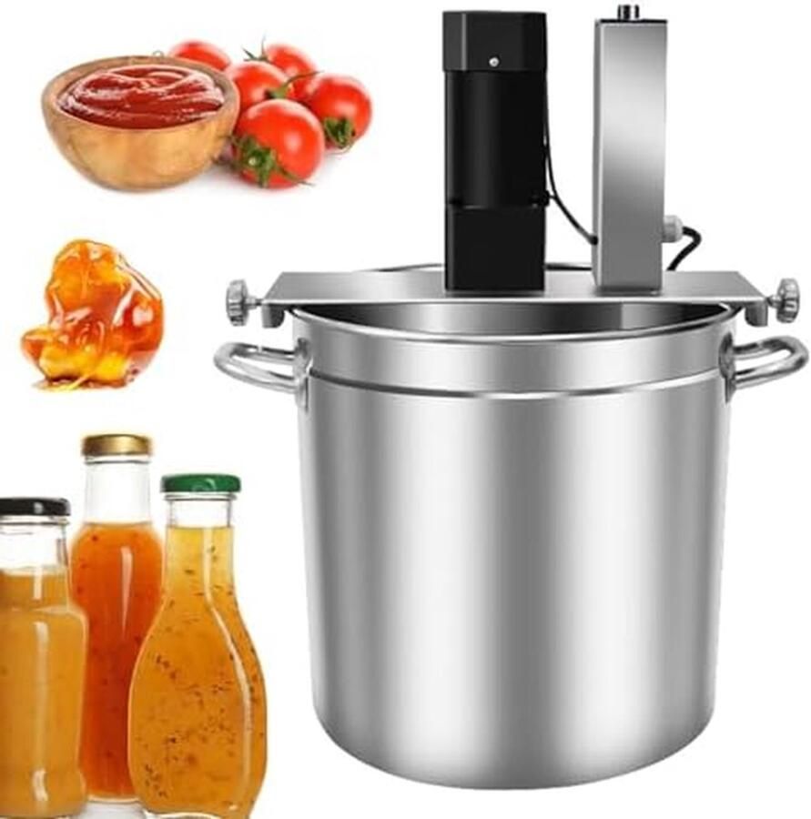 Elektrische Mixer Automatische Sausmaker Langdurig Koken Uitneembare Schraper Tot 60L Zilver