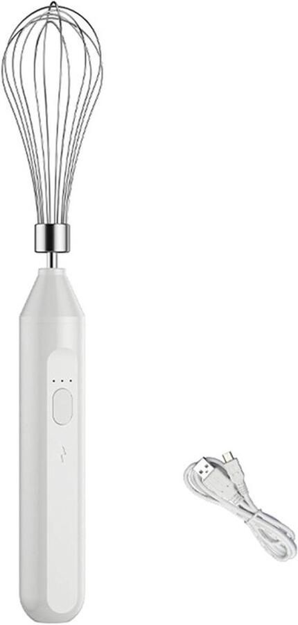 Elektrische Mixer Draadloze Klopper Keuken Assistent 3 Snelheden Instelbaar USB Oplaadbaar Wit